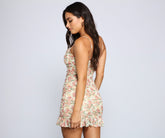 Mini-robe fleurie rêveuse et chic